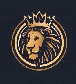 Majestätischer Löwe und Krone